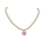 Élégant Nouveau Bijoux de Mode Zircon Élégant Collier de Perles avec Pendentif Accessoire de Mode