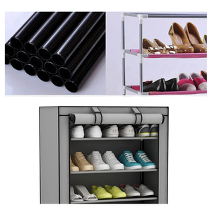 Étagères à chaussures en métal portables combinaison de <span class=keywords><strong>tissu</strong></span> Non tissé multicouche <span class=keywords><strong>armoire</strong></span> de rangement d'étagère à chaussures Simple anti-poussière - Product Image 4