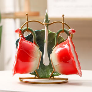 Tasse à café en céramique de porcelaine de luxe Offre Spéciale de 160ml 180ml 650ml tasse de Style arabe réutilisable de conception de Rose colorée pour le cadeau <span class=keywords><strong>des</strong></span> <span class=keywords><strong>amis</strong></span> - Product Image 6