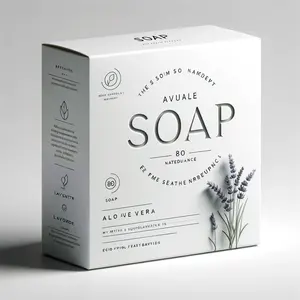 Kotak kertas kardus keras putih kosmetik sabun alami kerajinan berkelanjutan kustom untuk sabun