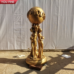 Escultura de <span class=keywords><strong>Bronce</strong></span> de Tamaño Real, La Tierra Es Tuya, Tres Damas Sosteniendo un Globo Terráqueo, Estatua de la Diosa Tierra para Jardín o Parque - Product Image 4