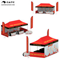 Auvent en aluminium avec logo personnalisé imperméable CATC |   Tente de sport d'intérieur portable pour la promotion de la marque et les stands de vendeurs