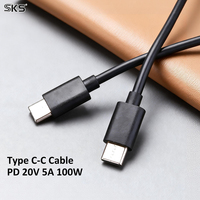 Câble USB-C vers USB-C 100W PD 20V 5A pour ordinateur portable, tablette, smartphone, scanner de codes-barres, imprimante, charge rapide, transfert de données