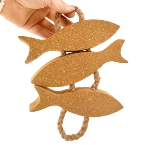 Tùy Chỉnh Hình Cá Cork Pot Chủ Coaster Gỗ Thân Thiện Với Môi Uống Đế Lót Ly Cork Pad - Product Image 1