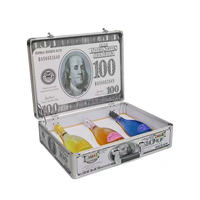 Présentateur de service de bouteille de facture d'argent de dollar américain VIP porte-valise acrylique brillant LED bouteille