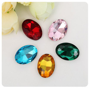 Oval Rhinestone Stickers 16 Facets Pink <b>Pointed</b> Bottom Jewelry Accessories For Phone Decoration - Product Image 5