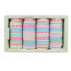 Juego de cintas Washi de bloque de papel blanco impreso con decoración japonesa, cintas adhesivas de papelería