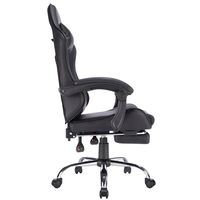 Chaise de bureau pivotante de qualité supérieure, roulement fluide, entièrement noire, nouveau logo, chaise de gaming pour adultes avec repose-pieds massant