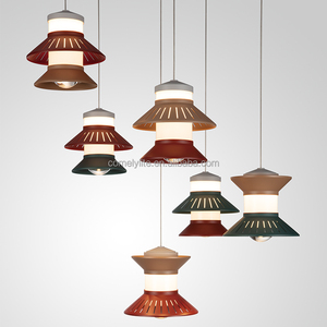 Morden ánh sáng mặt dây chuyền hiện đại với morandi màu ABS có thể tháo rời chụp đèn treo miễn phí với dịch vụ cài đặt dự án - Product Image 3