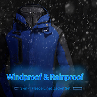 Meilleure vente Europe Amérique Veste d'extérieur 3-en-1 à coque souple très rentable Veste chaude et imperméable coupe-vent pour le sport