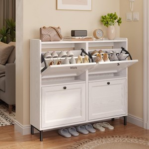 Nordic Style Steel <strong>Small</strong> Flip Shoe Storage <strong>Cabinet</strong> for Apartment Entrance and <strong>Hallway</strong> Shoe Rack - Product Image 3