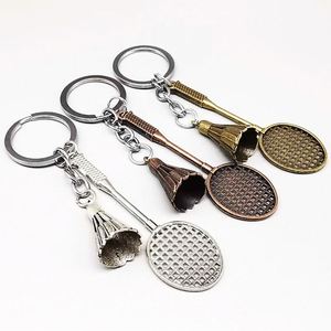 Metal Badminton Racket Keychain Vintage <b>Mini</b> Sports Keyring for Women Men Car Key Chains <b>Backpack</b> Pendant Novelty Gifts - Product Image 3