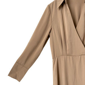 Vestido largo coreano <span class=keywords><strong>de</strong></span> oficina Bazin Rich sólido Formal para <span class=keywords><strong>mujer</strong></span> <span class=keywords><strong>de</strong></span> talla grande elegante para <span class=keywords><strong>mujer</strong></span> caqui <span class=keywords><strong>cortavientos</strong></span> Maxi Casual Vintage vestido - Product Image 4