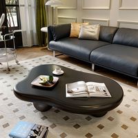Table basse multifonctionnelle créative en forme de nuage irrégulier, en plastique renforcé de fibres de verre, écologique, crème et noir, style nordique moderne