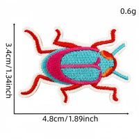 Patchs brodés thermocollants colorés en forme de scarabée pour vêtements d'enfants et sacs à dos