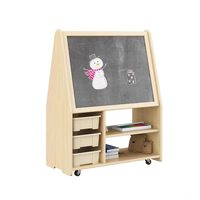Chevalet de dessin en bois pour enfants avec rangement, double face, panneau transparent, idéal pour la garderie, la maternelle et la salle de classe