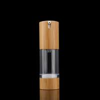 Botol Serum Kosmetik Mewah Tanpa Udara dari Bambu 30ml Botol Pompa Losion Bambu Tanpa Udara