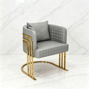 <b>Nail</b> Chair Gold Stainless Steel Frame Salon Customer Chair for Salon Manicure Chair - Product Image 4