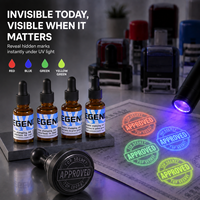 Encre de recharge invisible photosensible UV de sécurité, non visible sous la lumière naturelle, pour le tamponnage de bons de papier et de certificats