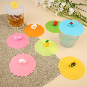 Colorful Anti-Dust <b>Reusable</b> Silicone Lids for Cups <b>Mugs</b> Beer Glasses Outdoors & Indoors - Product Image 3