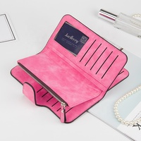 Dompet Kulit Wanita Retro 10 Warna, Dompet Bisnis Lipat Besar, Tempat Kartu Kredit & ID, Dompet Koin