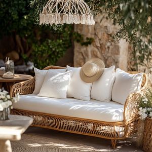 Ensemble de canapé moderne en rotin rempli d'éponge de style européen pour le salon, l'appartement, la terrasse, la cour et le jardin. - Product Image 4
