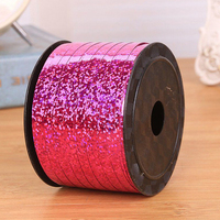 Ruban argenté de 100 yards pour la décoration de fête d'anniversaire, artisanat, fleuriste, ficelle pour ballons, ruban métallique brillant, ruban d'emballage de Noël