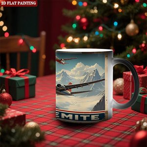Mug en céramique pour sublimation 11oz, noir givré, tasse magique changeant de couleur à la chaleur - Product Image 2