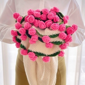 Manta de ramo de rosas tejida a mano lista para usar, para flores de lirio de los valles y margaritas de ganchillo, decoración del hogar y regalos festivos - Product Image 4