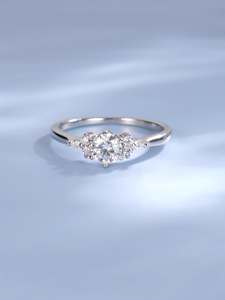 Nouvelle bague en argent 925, style luxe léger, au design féminin et haut de gamme, design géométrique pour les alliances et les bagues de fiançailles - Product Image 5