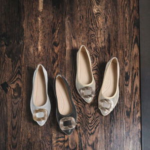 Zapatos de Tacón Bajo Casuales de Diseñador para Mujer, Tallas Grandes 35-43, Otoño, Cómodos, Suaves, con Plantilla de PU, Punta Puntiaguda, para Trabajar y Caminar - Product Image 3