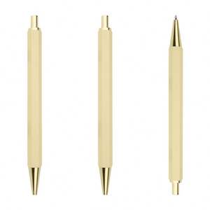 Stylos à bille rétractables personnalisés, impression couleur, hexagonaux - Pointe moyenne 1 mm, encre noire pour usage de bureau - Idéal pour les hommes et les femmes - Product Image 6