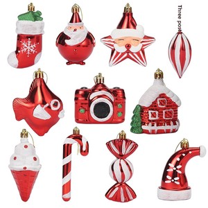 En gros, petite décoration de Noël en plastique en forme de chaussette et de béquille, à suspendre à l'arbre - Product Image 1