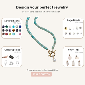Minimalist Women's Natural Stone Pearl Necklace with Gold Toggle Choker Letter Shape Pearl Drop Vintage-Inspired Design - Product Image 5