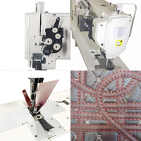 Machine à coudre à double aiguille, bras long de 18 pouces, triple alimentation avec pied entraîneur pour tapis de voiture, sièges et canapés