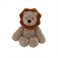 Peluche Lion Brodé en Coton PP Chauffable au Micro-ondes, Jouet Doux pour Enfants et Bébés, Cadeau de Confort et de Sommeil, OEM ODM