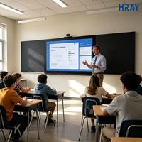 Pizarra Interactiva HRAY de 86 Pulgadas 4K con 40 Puntos Capacitivos, Android 13, WIFI de Doble Banda para Escuelas Secundarias, OEM ODM