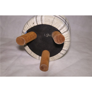 Tabouret rond en bois recouvert de tissu à carreaux, chaise pour enfants de conception scandinave à trois pieds et rembourrée en mousse, 30x30x30cm - Product Image 5