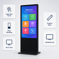 Affichage publicitaire numérique extérieur 4K, 55/65 pouces, sur pied, écran tactile capacitif, indice de protection IP65, animation personnalisée disponible