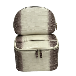 2 In 1 Crocodile Makeup Bag Set Gradient PU Leather Portable Handheld Cosmetic Bag Large Capacity Travel Wash Bag Store - Product Image 3