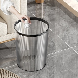 Sọc Nhựa Trong Suốt <span class=keywords><strong>Pet</strong></span> Thùng Rác Có Thể Cho Hộ Gia Đình Lưu Trữ Đơn Giản Văn Phòng Hoặc Phòng Ngủ Giỏ Giấy Đứng Chất Thải Bin - Product Image 3