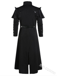 Chaqueta Larga Negra de Cuero Sintético con Estilo Medieval, Steampunk, Pirata, para Disfraz de Halloween, para Hombre Adulto, Estilo Gótico - Product Image 4
