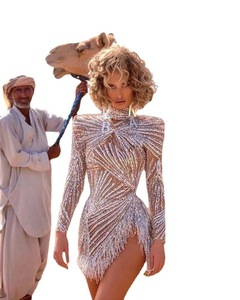 Vestidos de Fiesta Sexys Nuevos del 2021, Vestido con Flecos y Abertura, Ropa de Discoteca para Mujer, Disfraz de Baile Dj <span class=keywords><strong>Gogo</strong></span>, Ropa de Cantante - Product Image 3