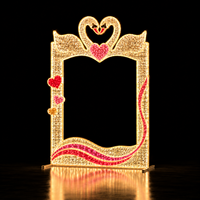 Cadre photo Cygne en métal avec guirlande lumineuse LED, certifié CE, étanche IP65, pour jardin, promenade, décoration de mariage, motif Saint-Valentin