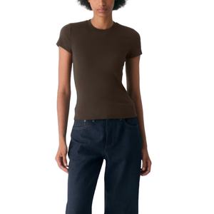 Camiseta Casual de Verano Personalizada OEM para Mujer, Diseño a Cuadros, Sostenible, Ligera, Transpirable, Ecológica, con Estampado Suave y Bordado - Product Image 1