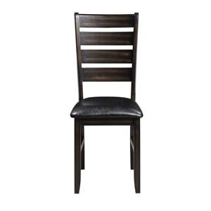 DB Set of 2 Black and Espresso Ladder Back Side Dining <b>Chairs</b> - Product Image 4