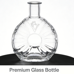 Botella de Vidrio Personalizada Premium para Whisky, <span class=keywords><strong>Vodka</strong></span> o Vino, Cuadrada, Plana, Reutilizable, con Impresión Serigrafiada XO - Product Image 1