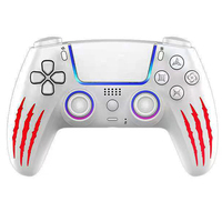 Manette de jeu sans fil avec capteur gyroscopique à 6 axes, double vibration, LED RGB antidérapante, joystick, manette de jeu pour Playstation 5 PS5 PS4 PC