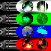 4 couleurs en 1 lumière Signal de circulation bâton de sécurité nocturne baguette de chasse Clip sur Mini torche RGBW blanc bleu rouge vert lampe de poche Led