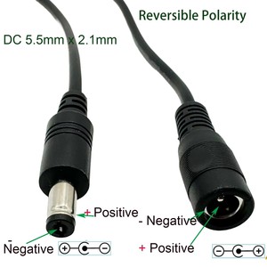 Câble convertisseur de polarité inversée DC 5,5 mm x 2,1 mm pour clavier, guitare, piano, pédales d'effets, haut-parleur, <span class=keywords><strong>radio</strong></span> - Product Image 2